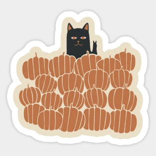 Cat love pumpkin Sticker